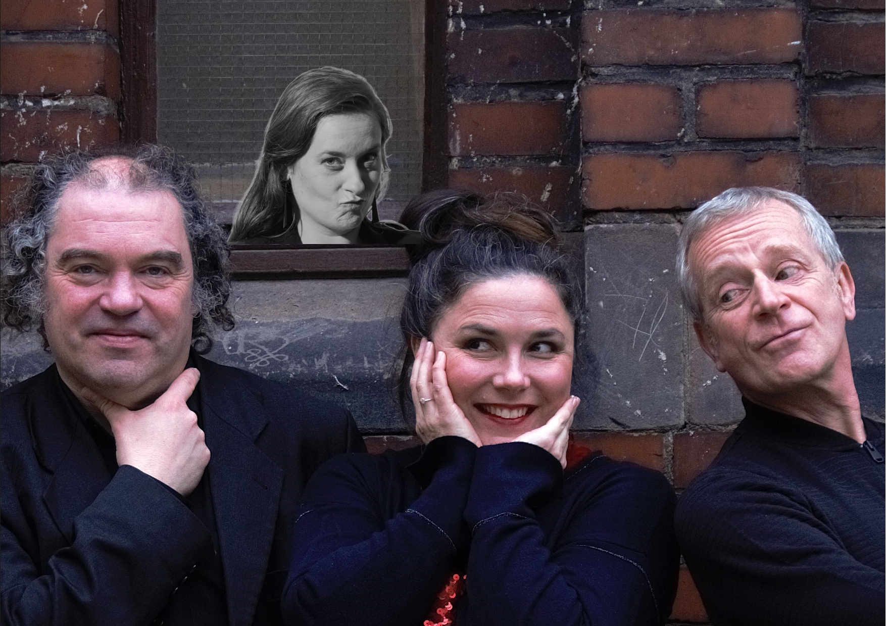 Thomas Layes, Elizabeth Wiles und Ralf Peter, auf dem Foto dahinter: Lisa Ströckens